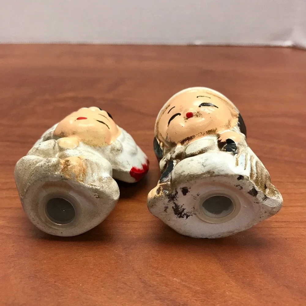 Vintage Native American Children Salt & Pepper Maiden and Chief Shakers